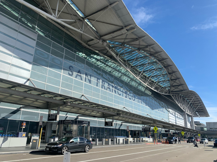 San Francisco Airport (SFO) has an international terminal and three domestic terminals.